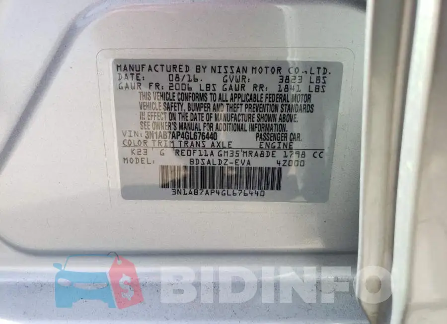 3N1AB7AP4GL676440 Photo# 12