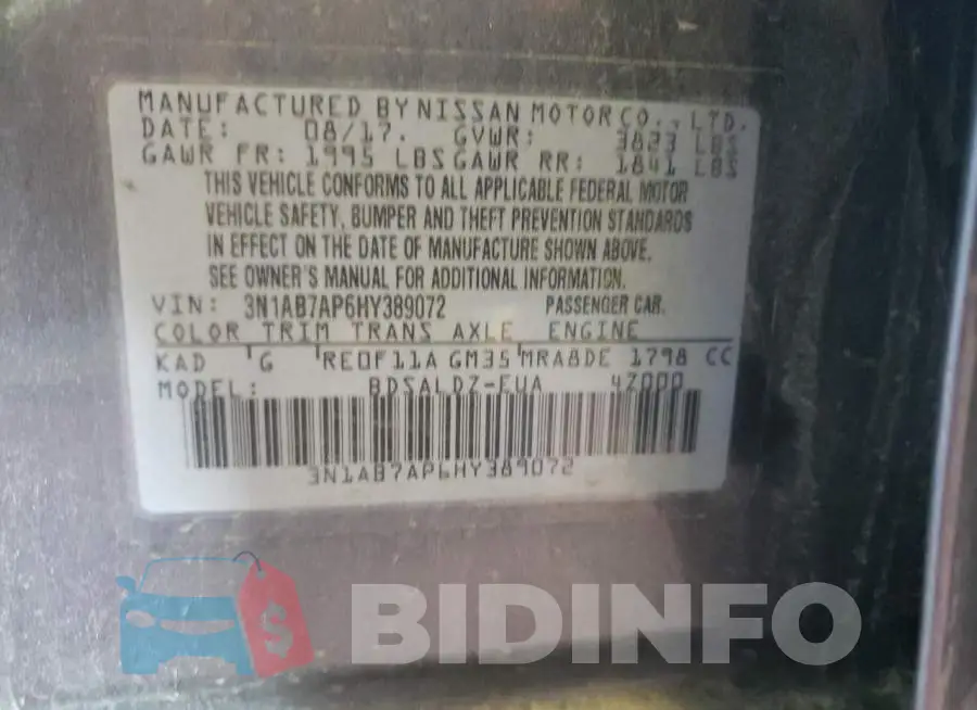 3N1AB7AP6HY389072 Photo# 12