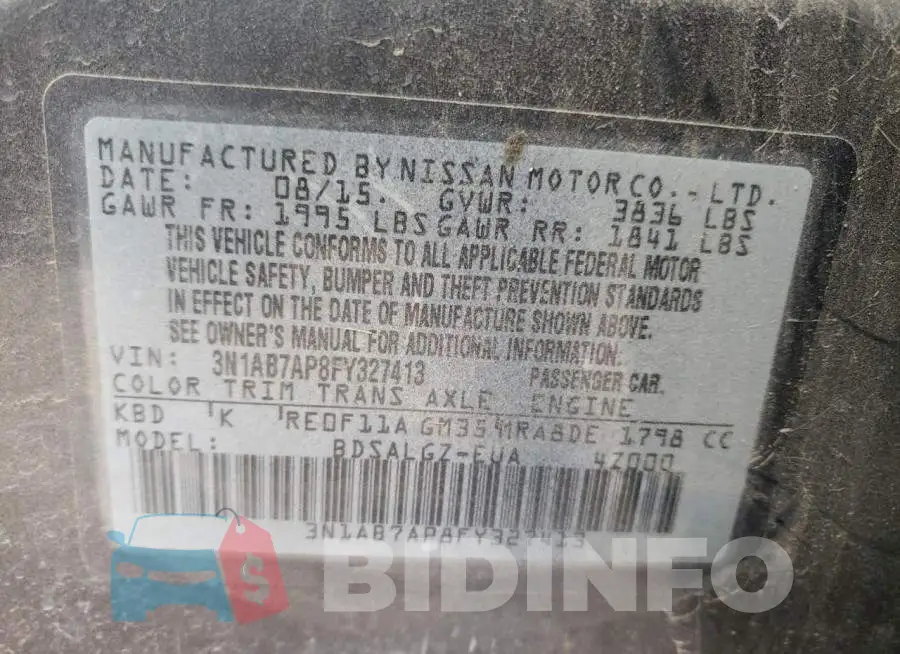 3N1AB7AP8FY327413 Photo# 13