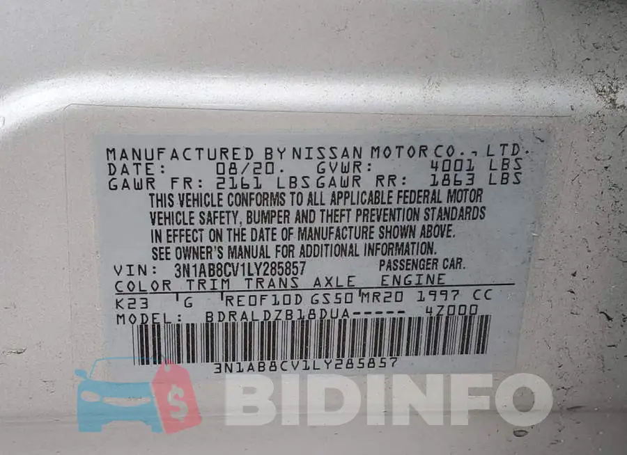 3N1AB8CV1LY285857 Photo# 12