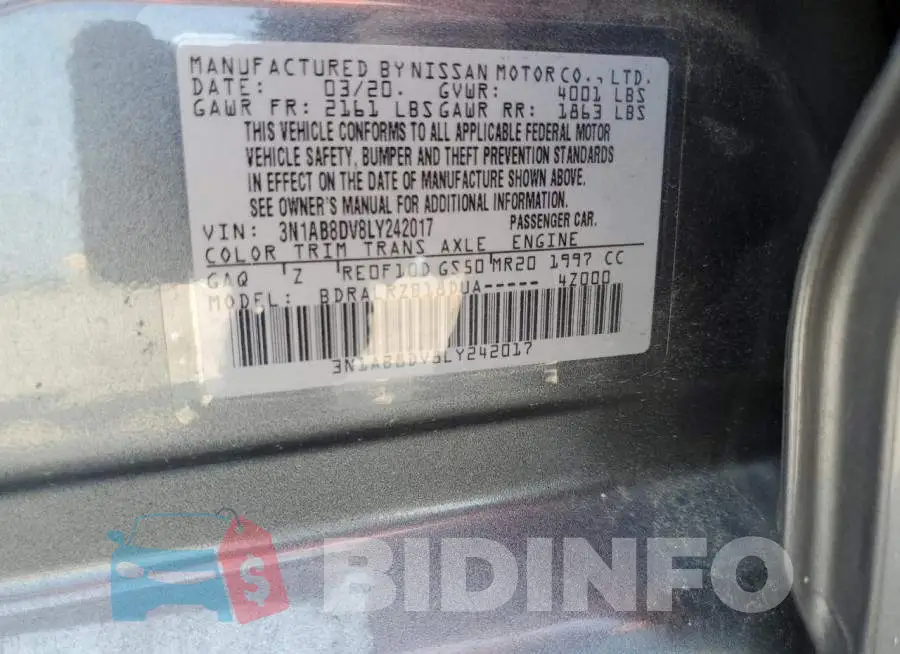 3N1AB8DV8LY242017 Photo# 12