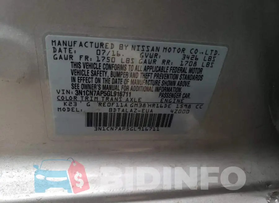 3N1CN7AP5GL916711 Photo# 12