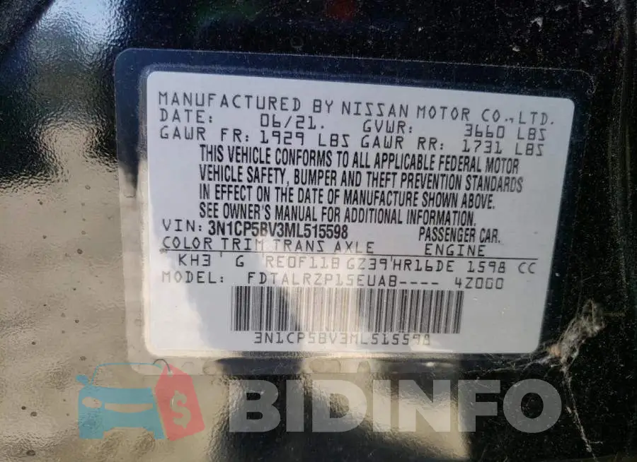3N1CP5BV3ML515598 Photo# 13