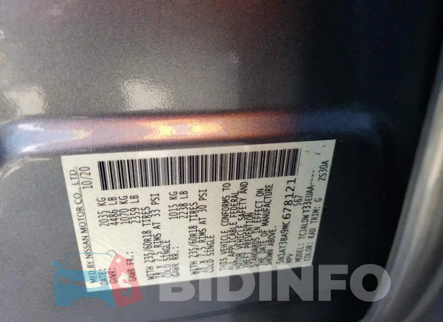 5N1AT3BA9MC678121 Photo# 14