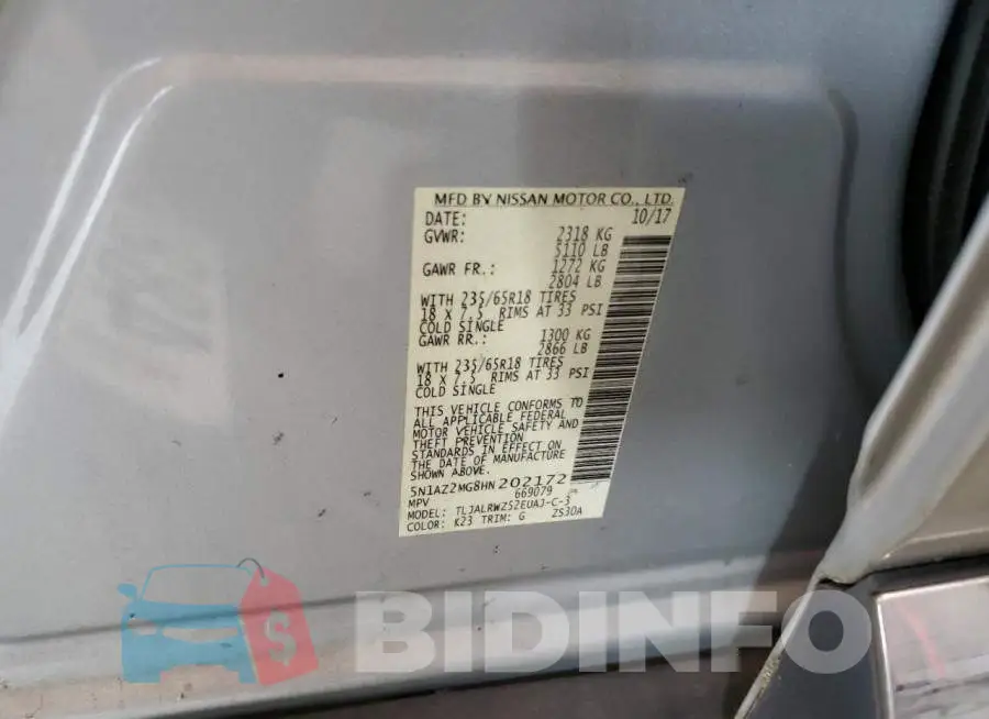 5N1AZ2MG8HN202172 Photo# 13