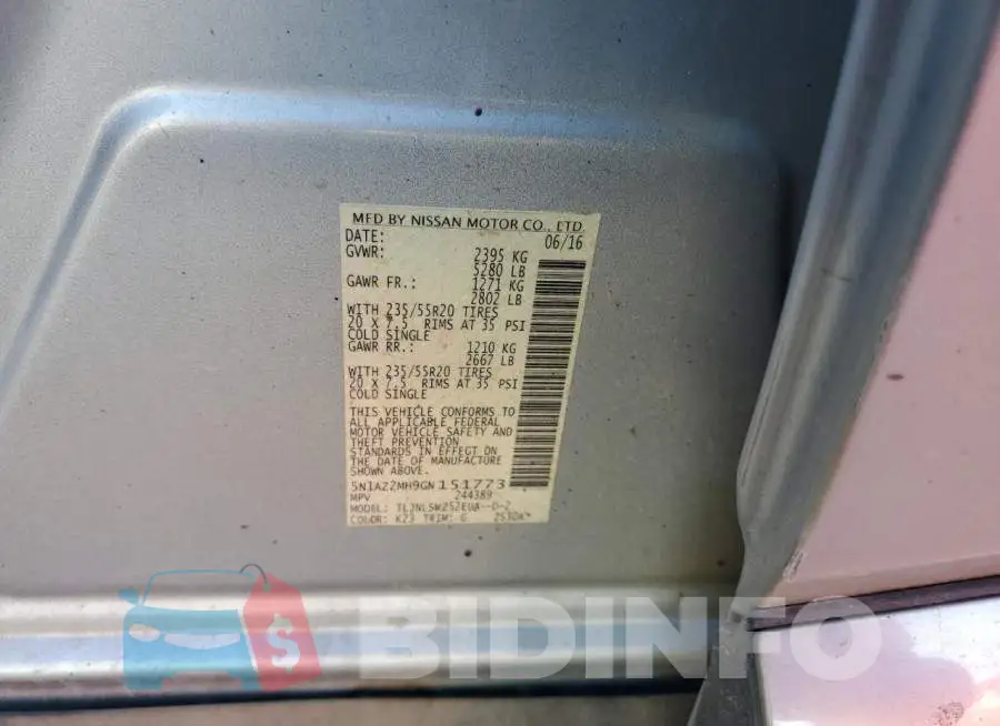 5N1AZ2MH9GN151773 Photo# 13