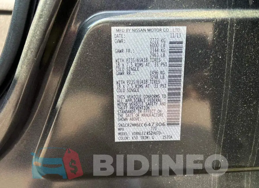 5N1CR2MM6EC647306 Photo# 10