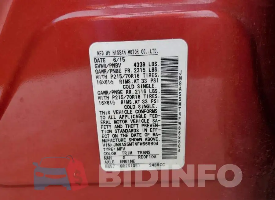 JN8AS5MT4FW669804 Photo# 14