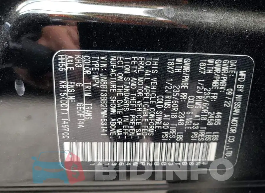 JN8BT3BB2PW463141 Photo# 12
