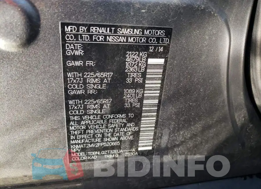 KNMAT2MV2FP520665 Photo# 13