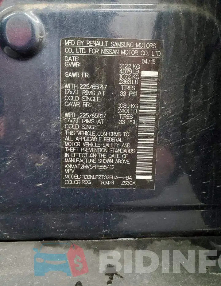 KNMAT2MV5FP555412 Photo# 13