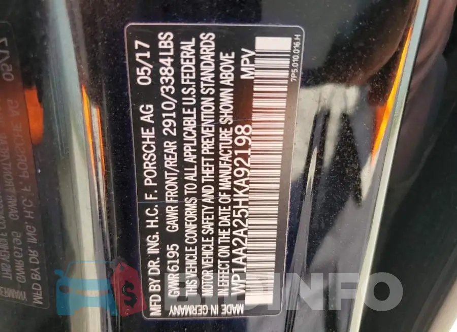 WP1AA2A25HKA92198 Photo# 13