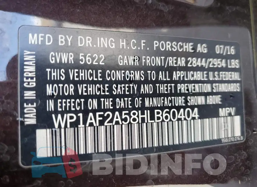WP1AF2A58HLB60404 Photo# 13