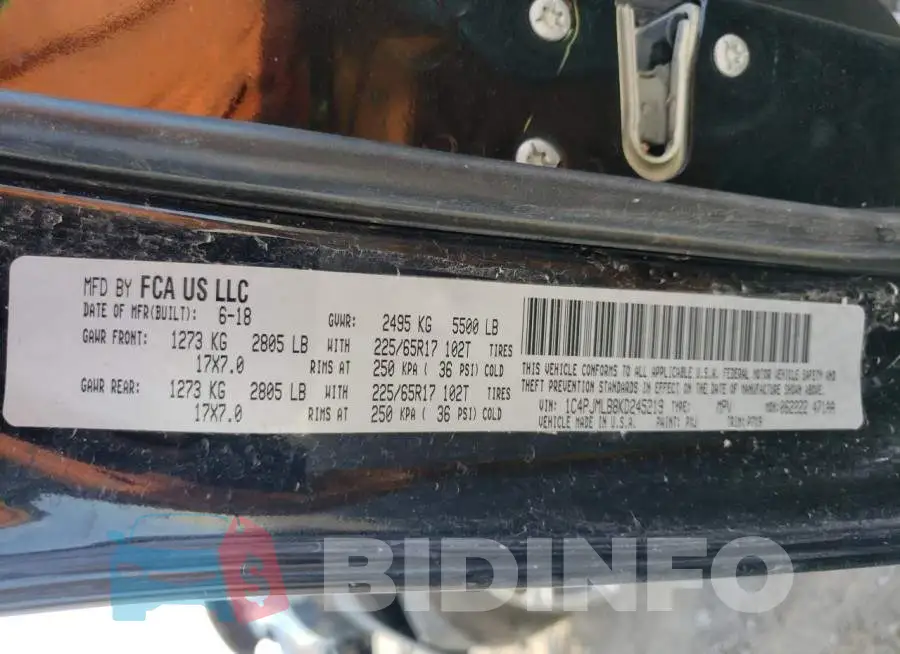1C4PJMLB8KD245219 Photo# 12