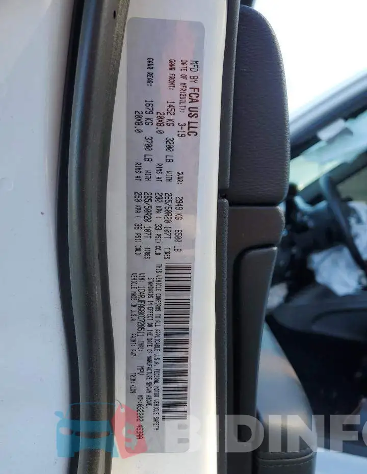 1C4RJFAG8KC728511 Photo# 13