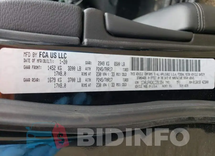 1C4RJFAGXLC291354 Photo# 13