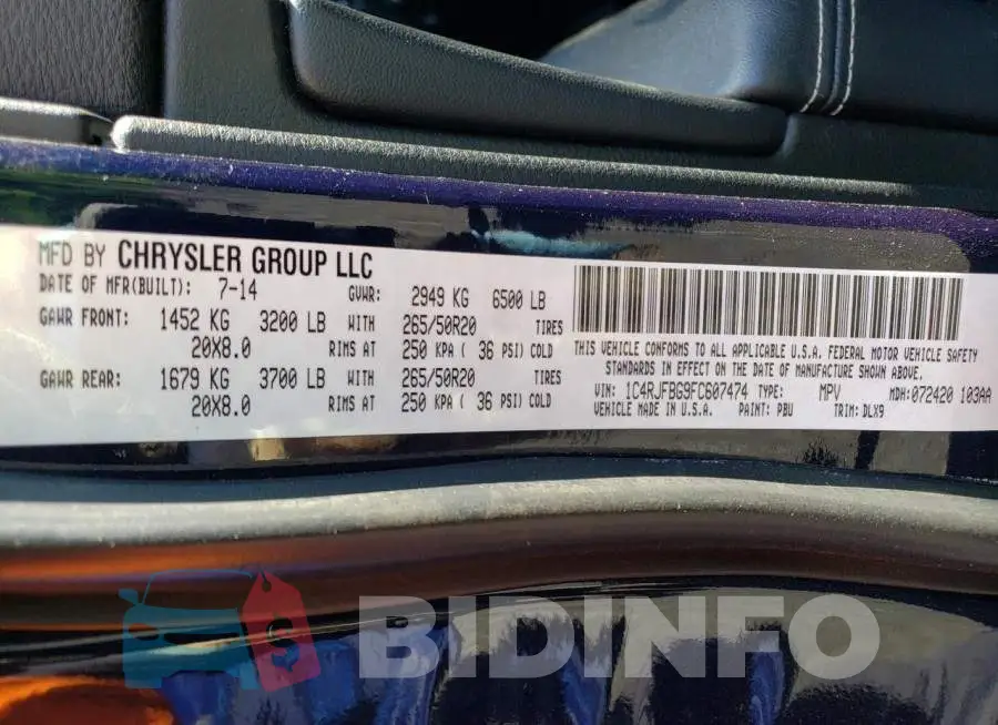 1C4RJFBG9FC607474 Photo# 13