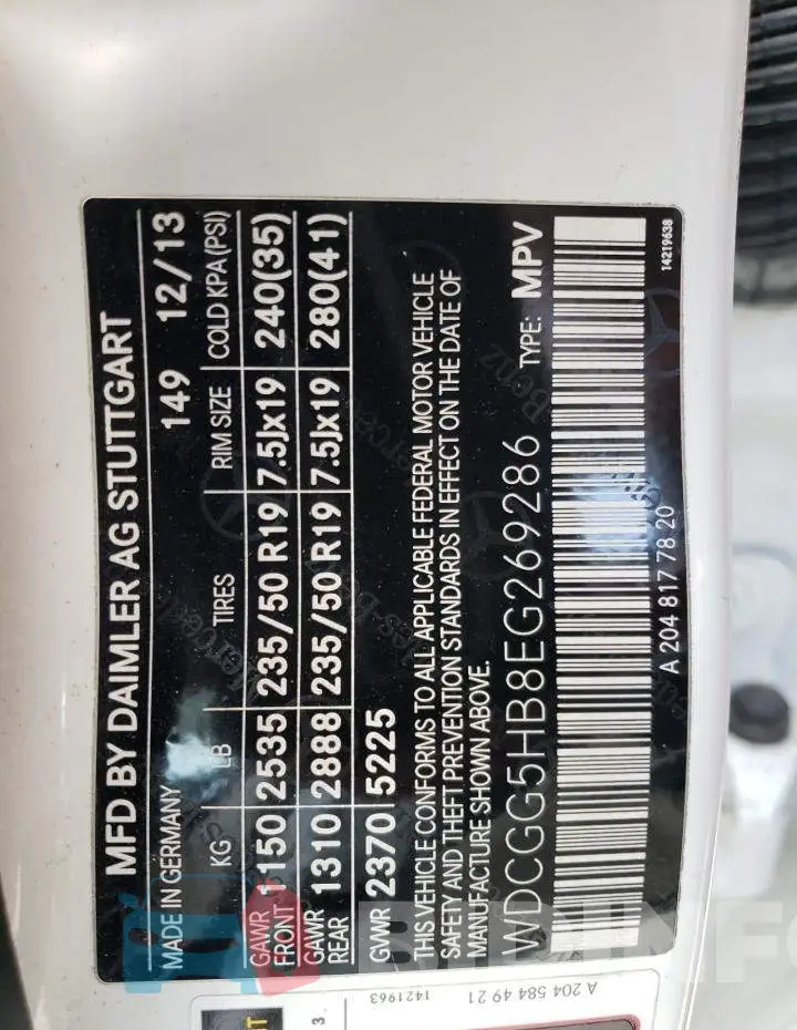 WDCGG5HB8EG269286 Photo# 12
