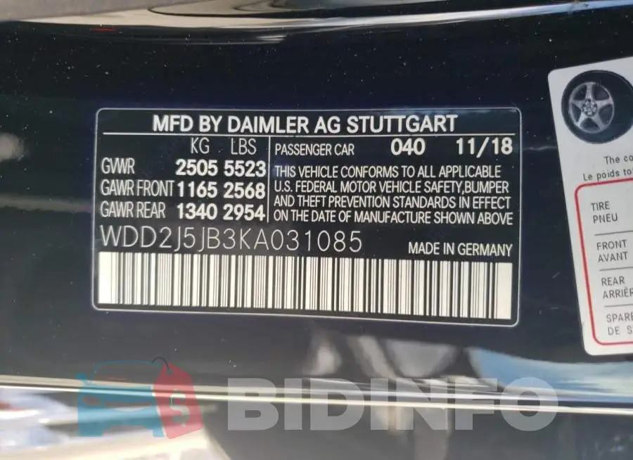 WDD2J5JB3KA031085 Photo# 12
