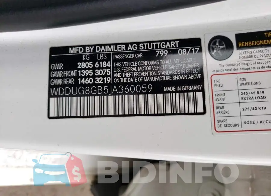 WDDUG8GB5JA360059 Photo# 12