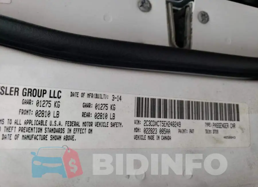 2C3CDXCT5EH248249 Photo# 12