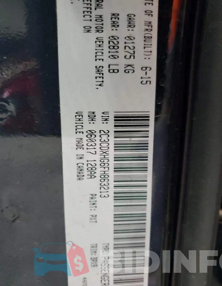 2C3CDXHG6FH863213 Photo# 12