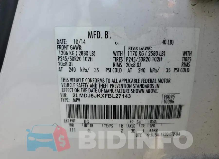 2LMDJ6JKXFBL27143 Photo# 13