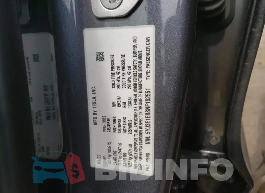 5YJ3E1EB8NF192551 Photo# 12