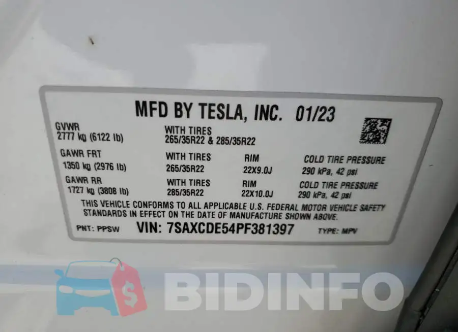 7SAXCDE54PF381397 Photo# 13