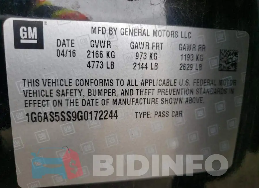 1G6AS5SS9G0172244 Photo# 12