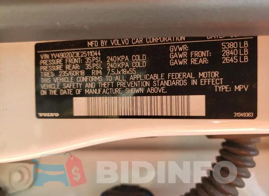YV4902DZ3E2511044 Photo# 13