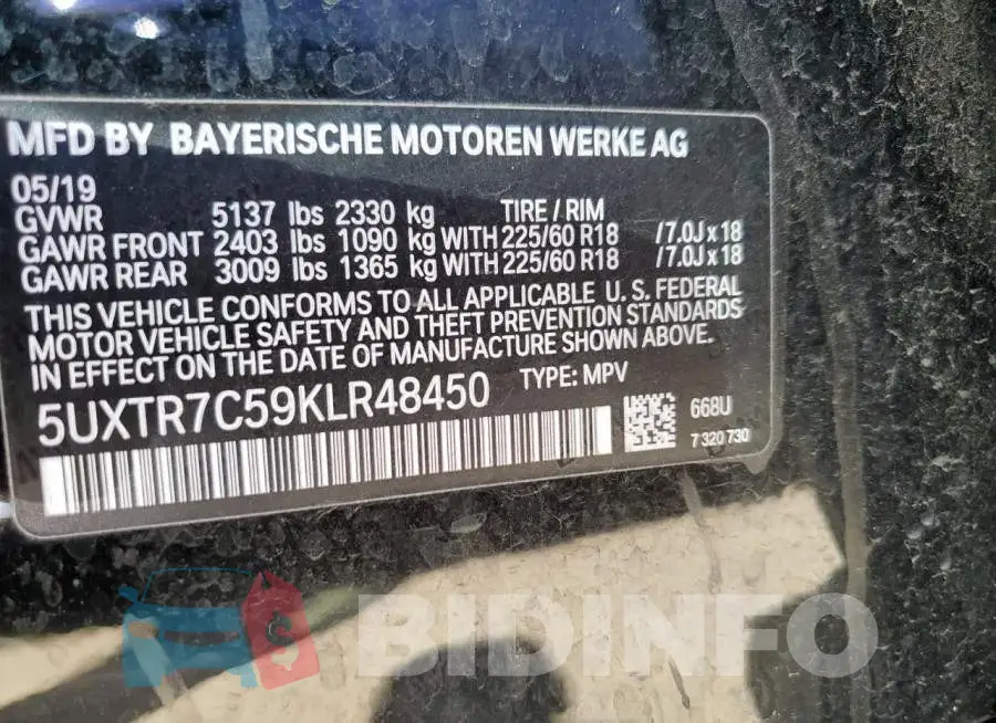 5UXTR7C59KLR48450 Photo# 13
