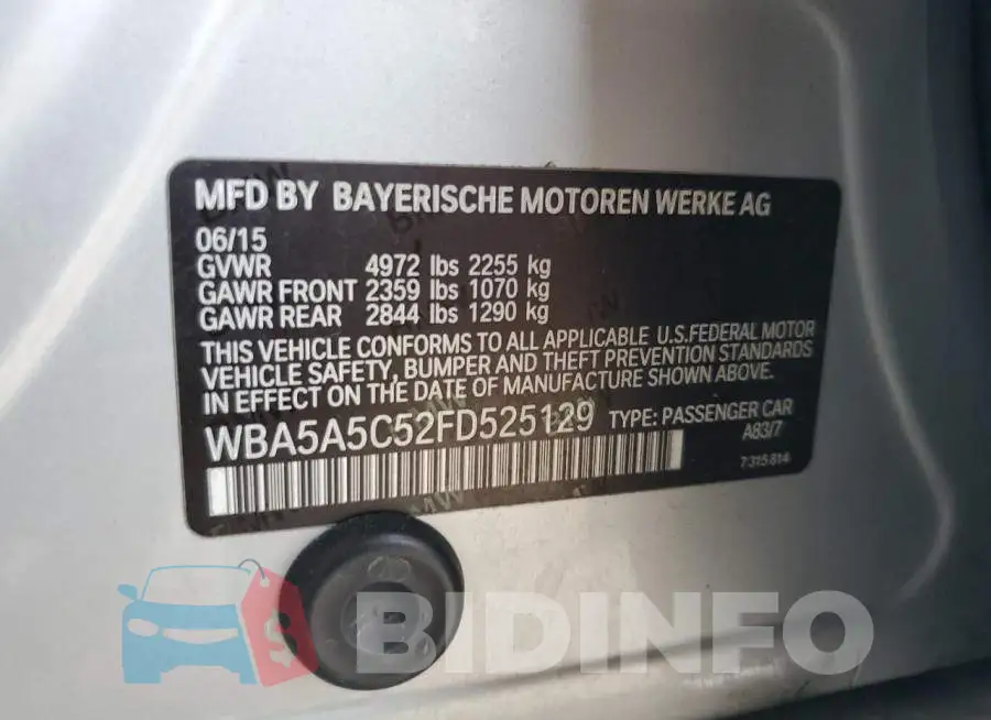 WBA5A5C52FD525129 Photo# 12