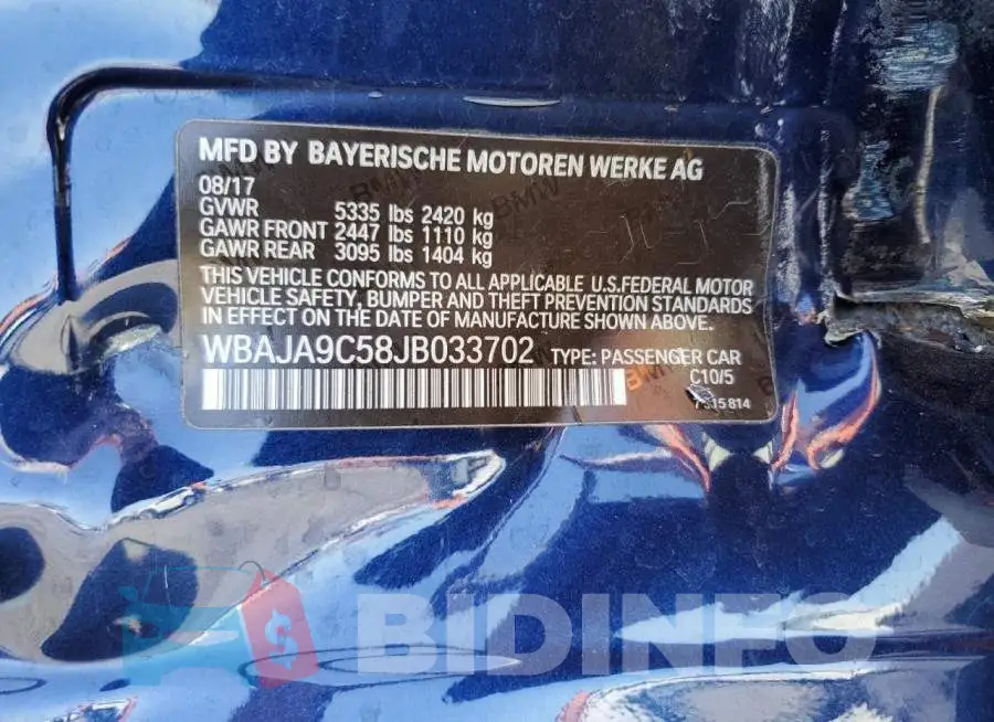 WBAJA9C58JB033702 Photo# 12