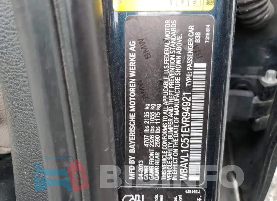 WBAVL1C51EVR94921 Photo# 12