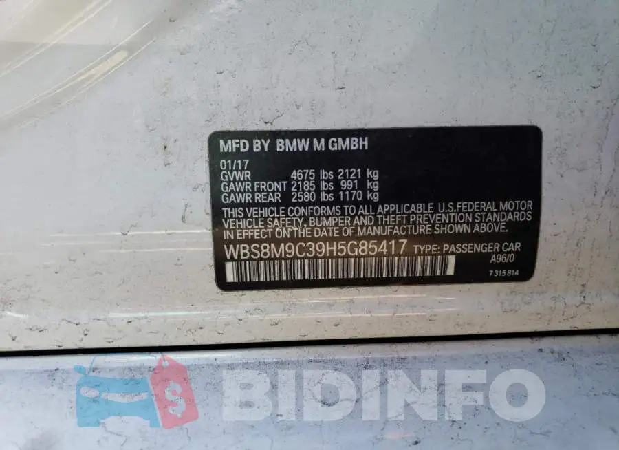 WBS8M9C39H5G85417 Photo# 12