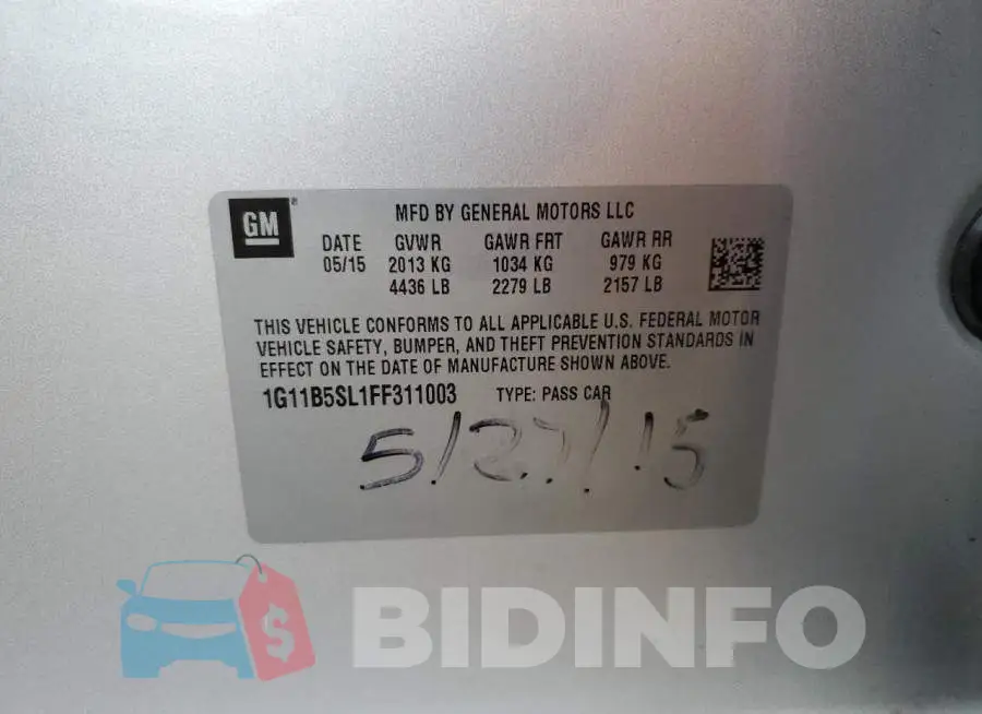 1G11B5SL1FF311003 Photo# 12