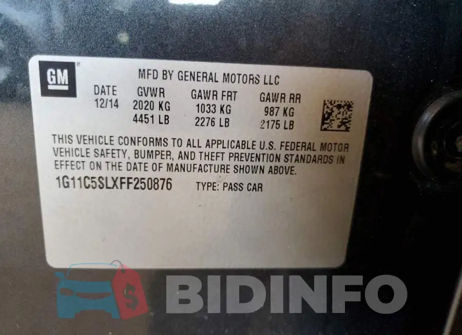 1G11C5SLXFF250876 Photo# 13
