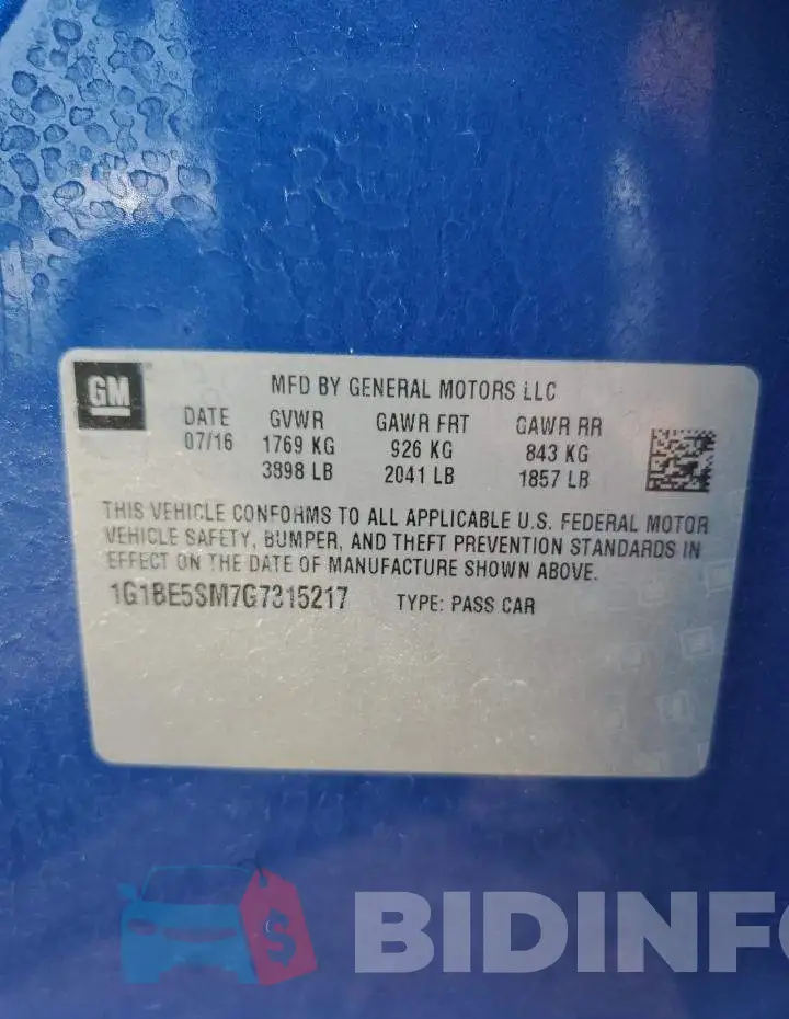 1G1BE5SM7G7315217 Photo# 12