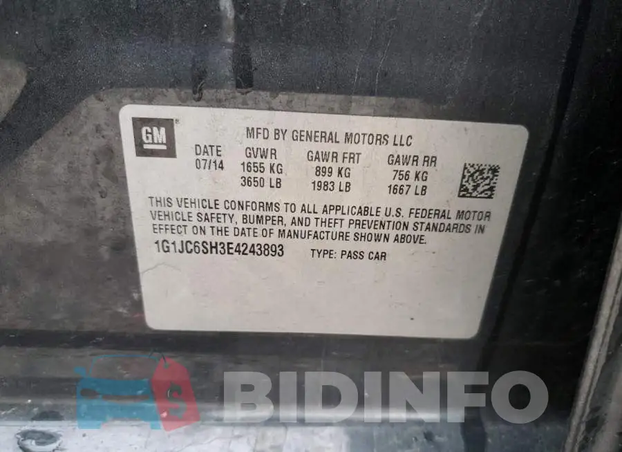 1G1JC6SH3E4243893 Photo# 12