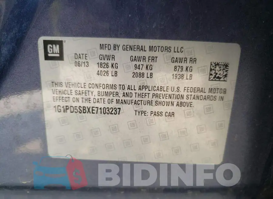 1G1PD5SBXE7103237 Photo# 13
