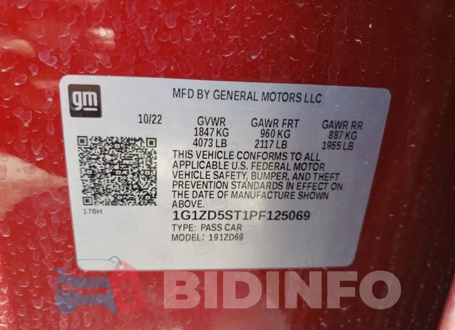 1G1ZD5ST1PF125069 Photo# 12