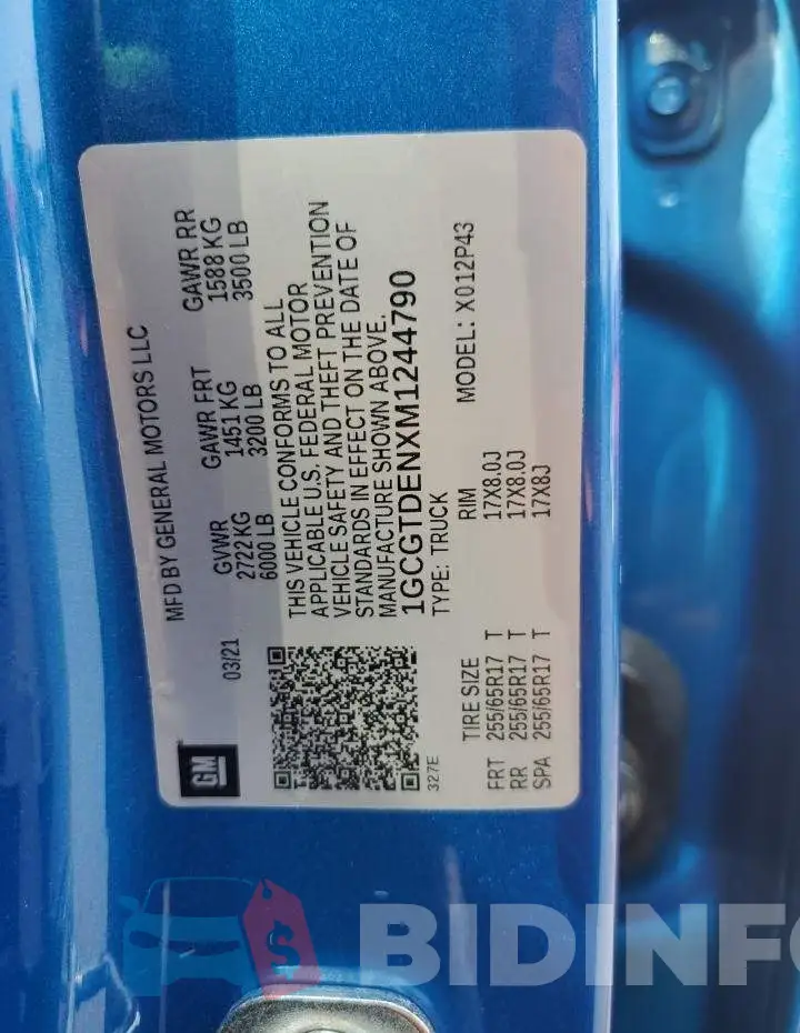 1GCGTDENXM1244790 Photo# 12
