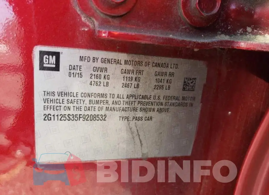 2G1125S35F9208532 Photo# 12