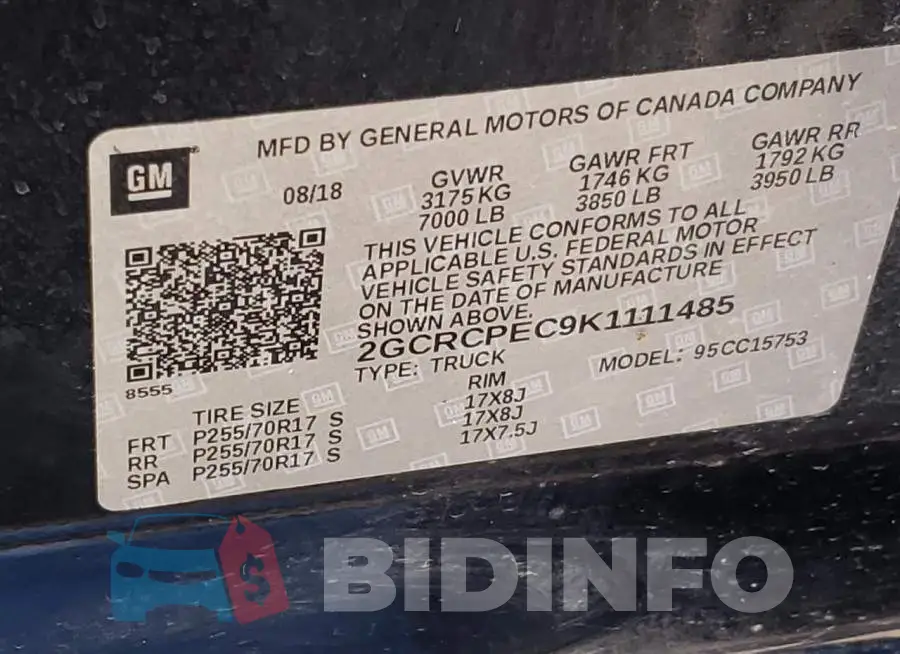 2GCRCPEC9K1111485 Photo# 12