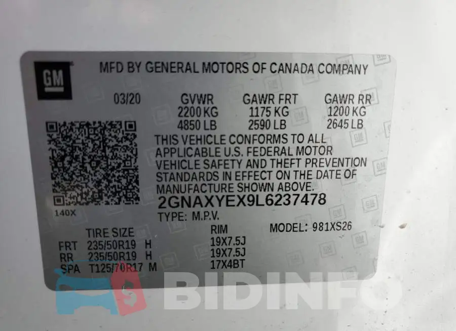 2GNAXYEX9L6237478 Photo# 13