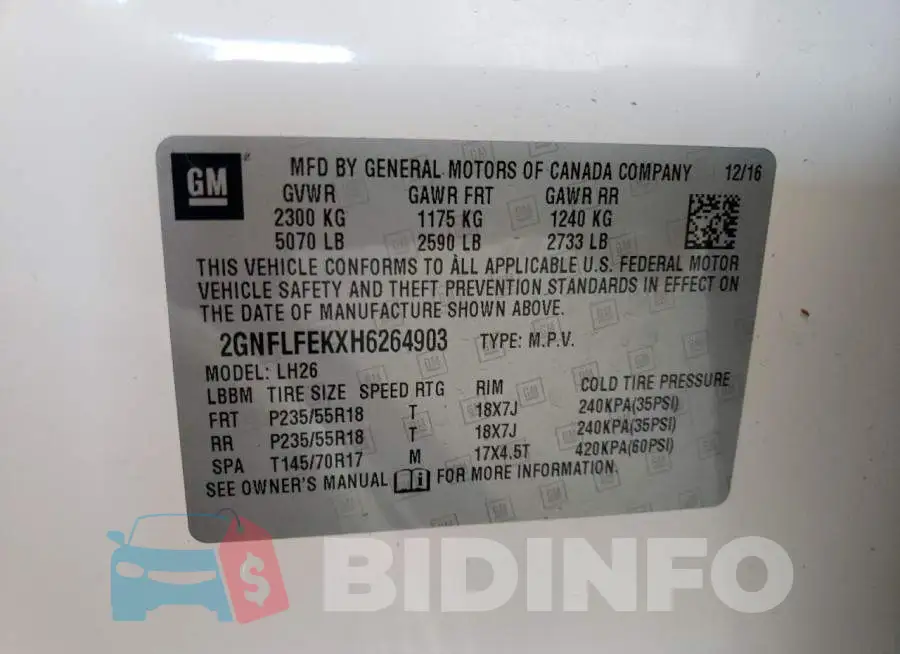 2GNFLFEKXH6264903 Photo# 13