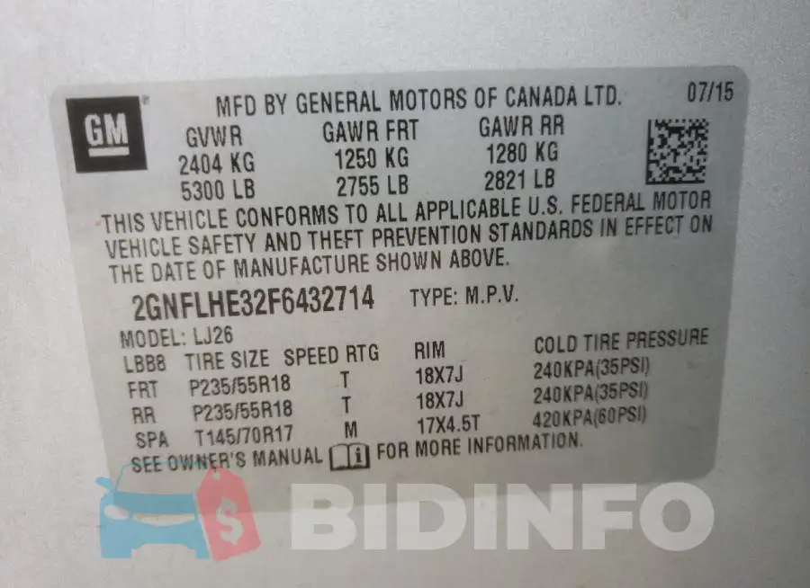 2GNFLHE32F6432714 Photo# 13