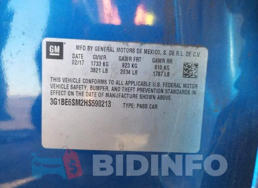 3G1BE6SM2HS590213 Photo# 12