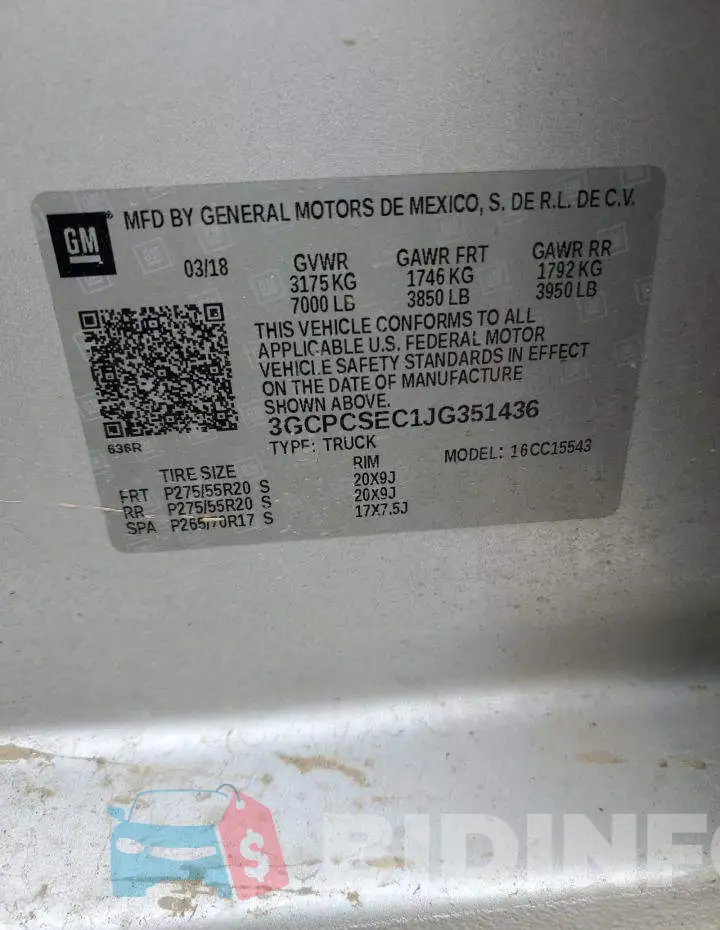 3GCPCSEC1JG351436 Photo# 12